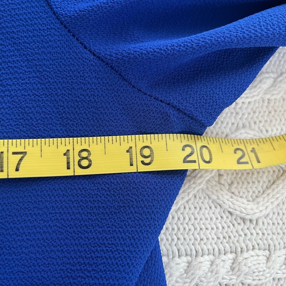 Rafaella Elegant Royal Blue Women's Blouse Roll Up Sleeves Size Large - Picture 15 of 16
